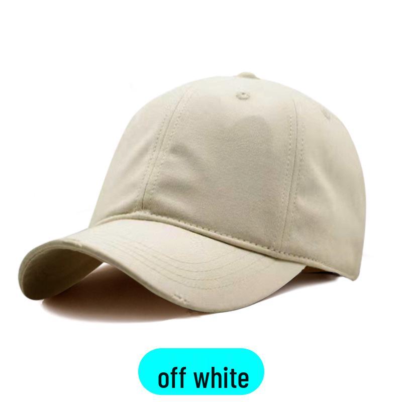 Korean Style Solid Color Unisex Baseball Cap with Sun Protection XXL 60-65cm for Large Head грязно-белый