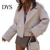 Wolljacke mit Revers Herbst Winter Damen Umlegekragen Englischer Stil Winddichtes Oberteil Retro Knopfmantel Einreihig Unifarben Verschluss Pendeln