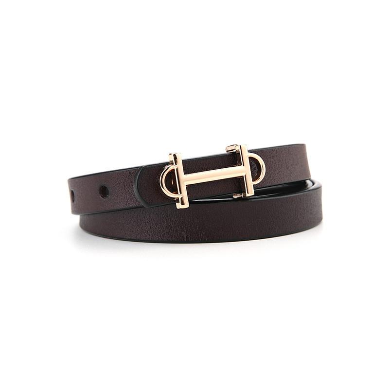 Cintura da Donna in Vera Pelle con Fibbia Quadrata per Abbigliamento Casual e Accessorio di Moda