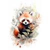 Red Panda Watercolor Arts Poster Print Canvas Art Pictures for Livng Room and Children Bedroom Home Decor Frameless Painting