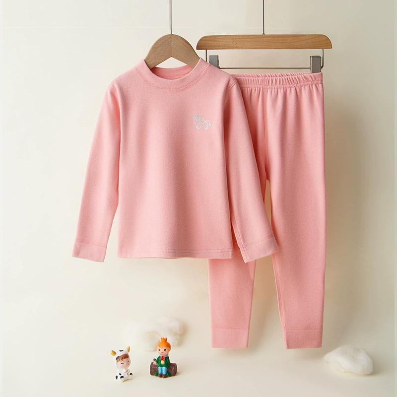 Thermo-Unterwäsche-Set für Teenager und Kinder, aus Wolle und Seide, weich und gemütlich, zweiteilig, für Jungen und Mädchen, Loungewear, dick, warm, atmungsaktiv, Nachtwäsche-Set für Kinder