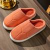 Heel cotton slippers, piled and thickened indoor home warmth in winter, plush cotton shoes