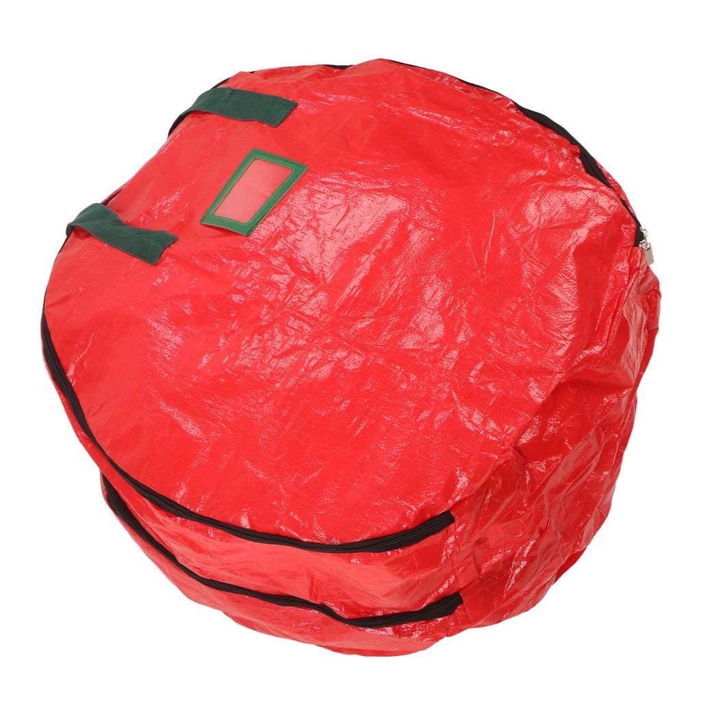 24 Inch Christmas Wreath Storage Bag Double Layer Waterproof Dustproof Red Holiday Wreath Container