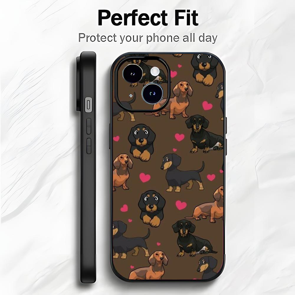 Cute Long Dog D-Dachshund Phone Case Phone Case Soft Packaging Lightweight For iPhone17 16 15 14 13ProMax