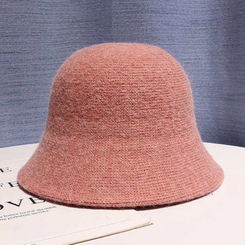 Autumn and Winter Korean Style Knitted Fisherman Hat Japanese Style Casual Wool Bucket Hat Warm Basin Hat