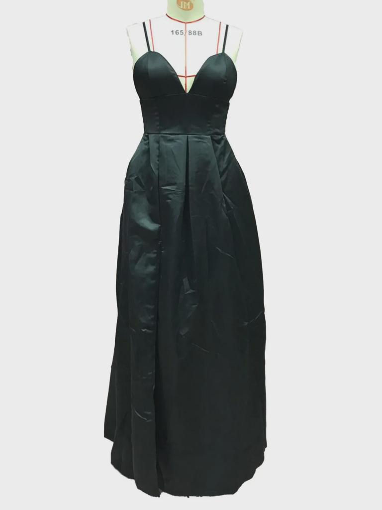 European & American Women's Sexy Slim Suspender Evening Dress with Deep V Slit (Summer 2025 Collection)