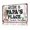 Vintage Metal Dad House Welcome Sign Rustic Father's Day Gift Wall Decor