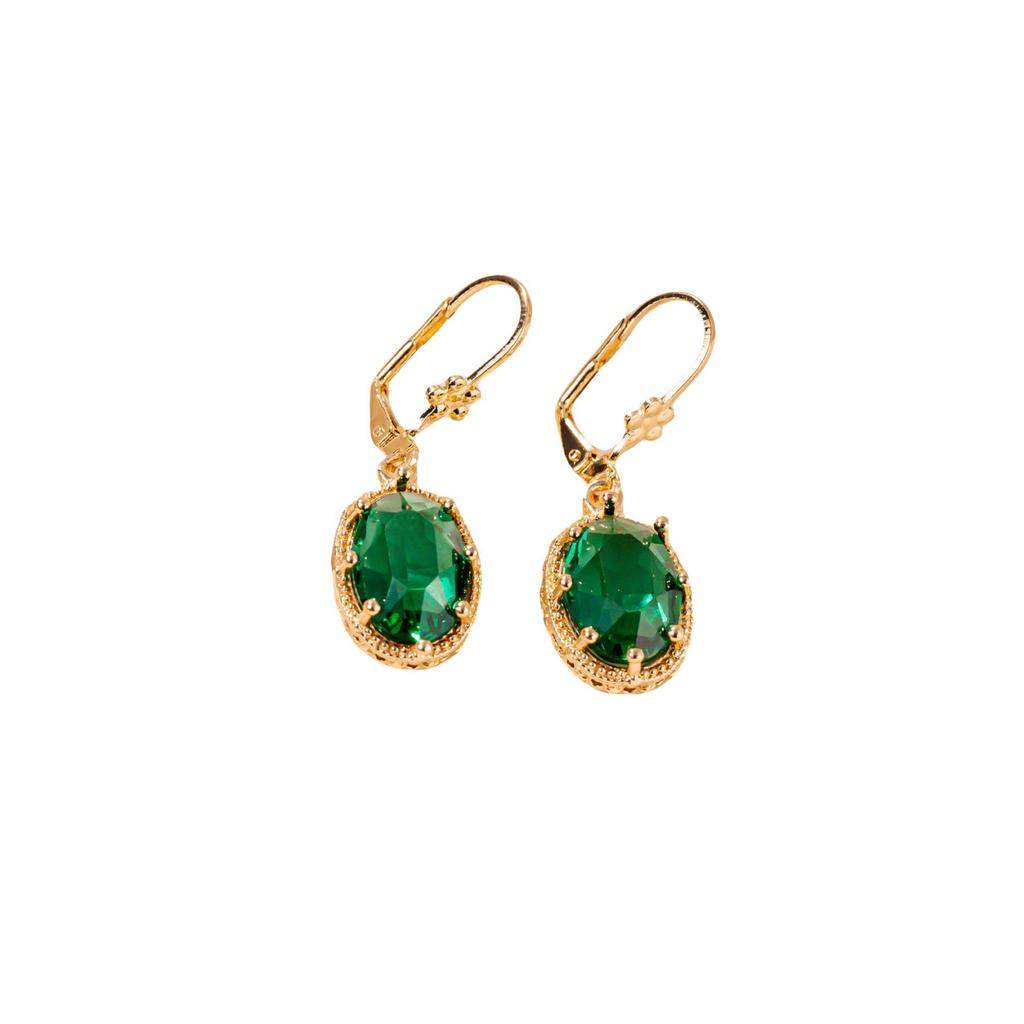 Französische Krone Hochwertige Edelstein Zirkonia Ohrstecker für Damen, Elegantes Nischen-Design, Kollektion 2024.