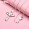 Colier cu pandantiv cu cruce din argint 925 AAA cu zircon Bijuterii de nuntă la modă