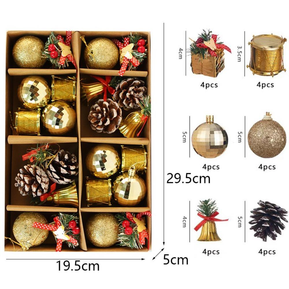 Plastic Christmas Ball Pendant Painted Round Ball Christmas Tree Decoration Colored Ball Xmas Tree Hanging Pendant