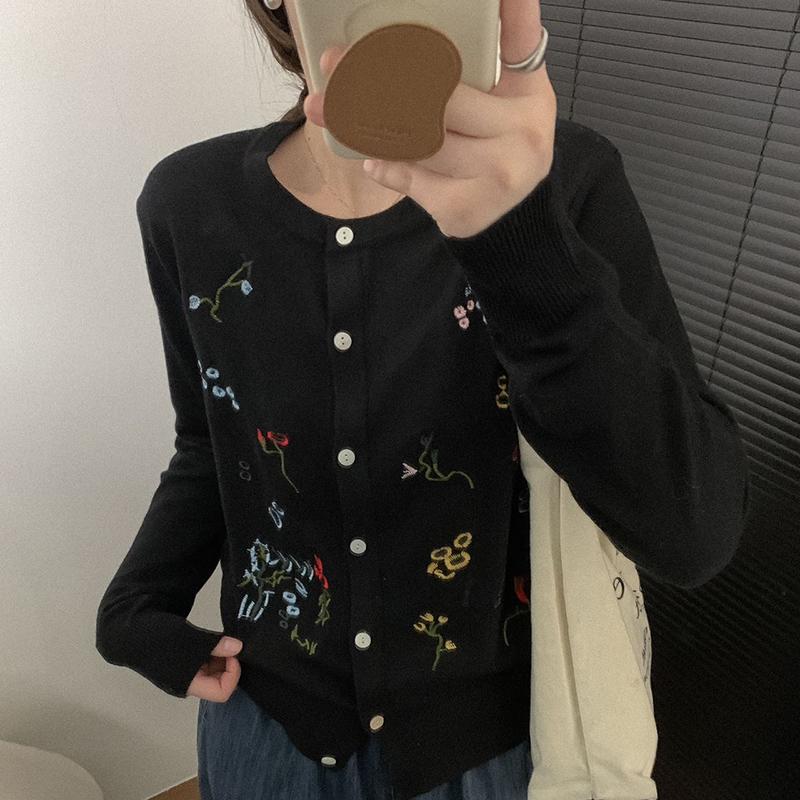 Leichte Strickjacke für Damen aus 50 % Wolle und 50 % Maulbeerseide – vielseitige Strickware für 4 Jahreszeiten für ganzjährigen Komfort und Stil