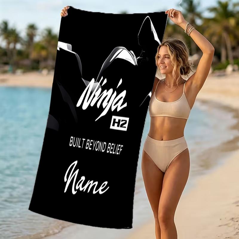 Customizable personalized beach towels Kawasaki themed designs.Suitable for the beach, yoga, sports;ideal as beach accessories