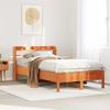 Vidaxl Bed Frame Without Mattress, Waxed Brown, 100X200 Cm, Solid Pine