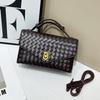 High-end Light Luxury Handbag Authentic Leather Hand-woven Bag 2025 Fashionable Cowhide Square