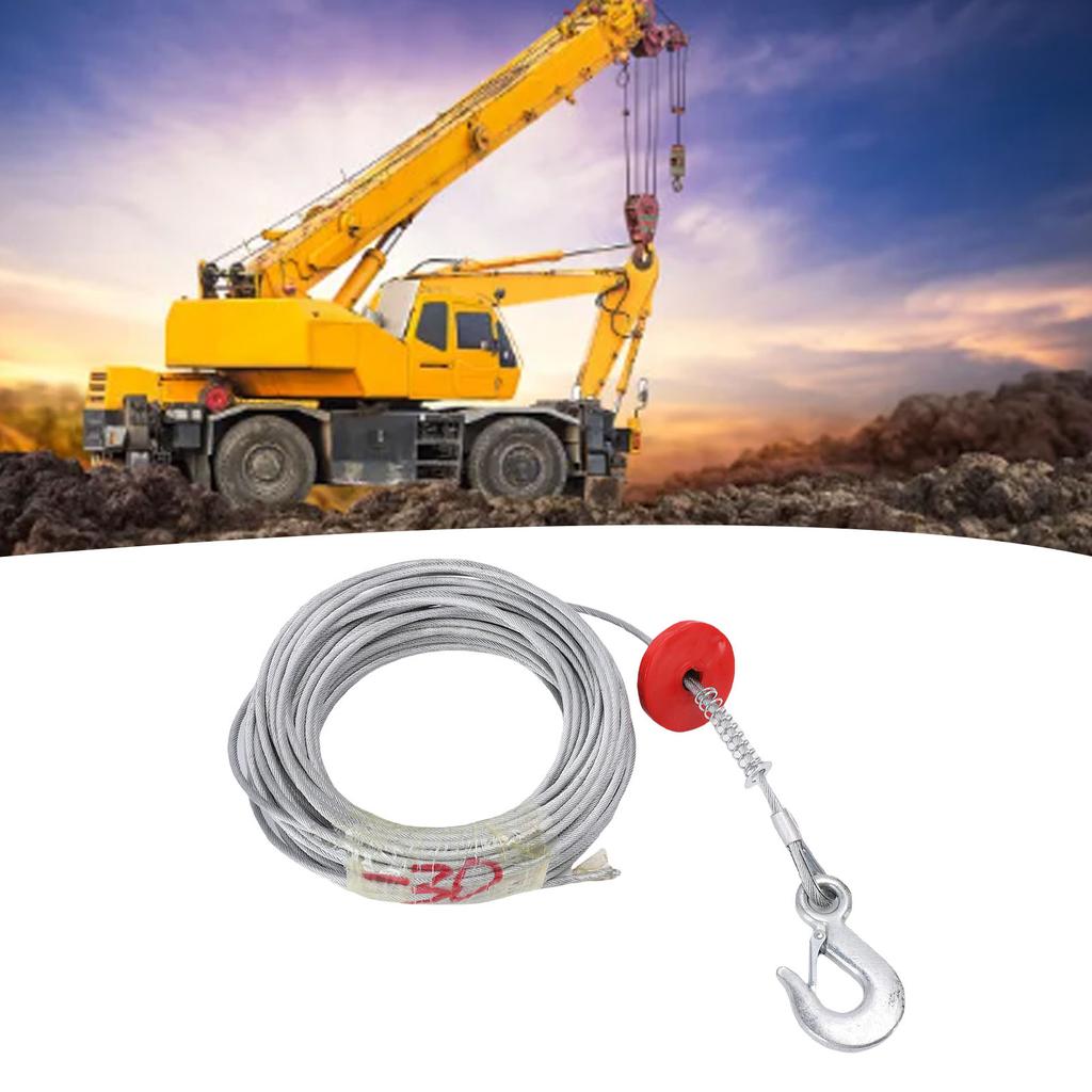 Windenkabel 6mm 30m 17637lb Tragfähigkeit Anti Stahlwindenseil für Kran Abschleppwagen