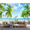 Large Beach 3d Mural Coconut Tree Landscape Wallpaper Living Room Bedroom Palm Tree Mural Home Decor