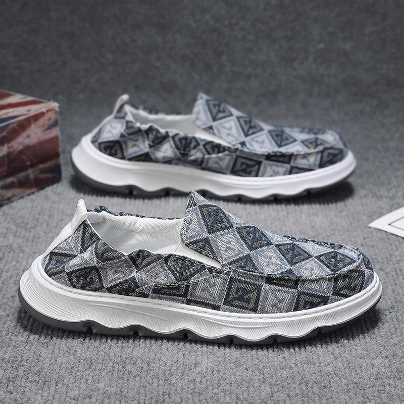 Мужская обувь летняя тканевая обувь дышащая мужская повседневная спортивная легкая тонкая ленивая одна педаль 39