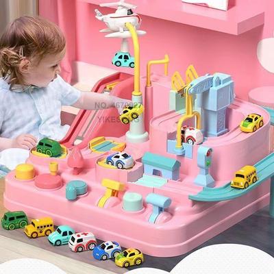 Racing Rail Car Tracks Toy Game for Children Kids Train Board Adventure Parking Toy for Boy 3 Years Old Birthday Gift