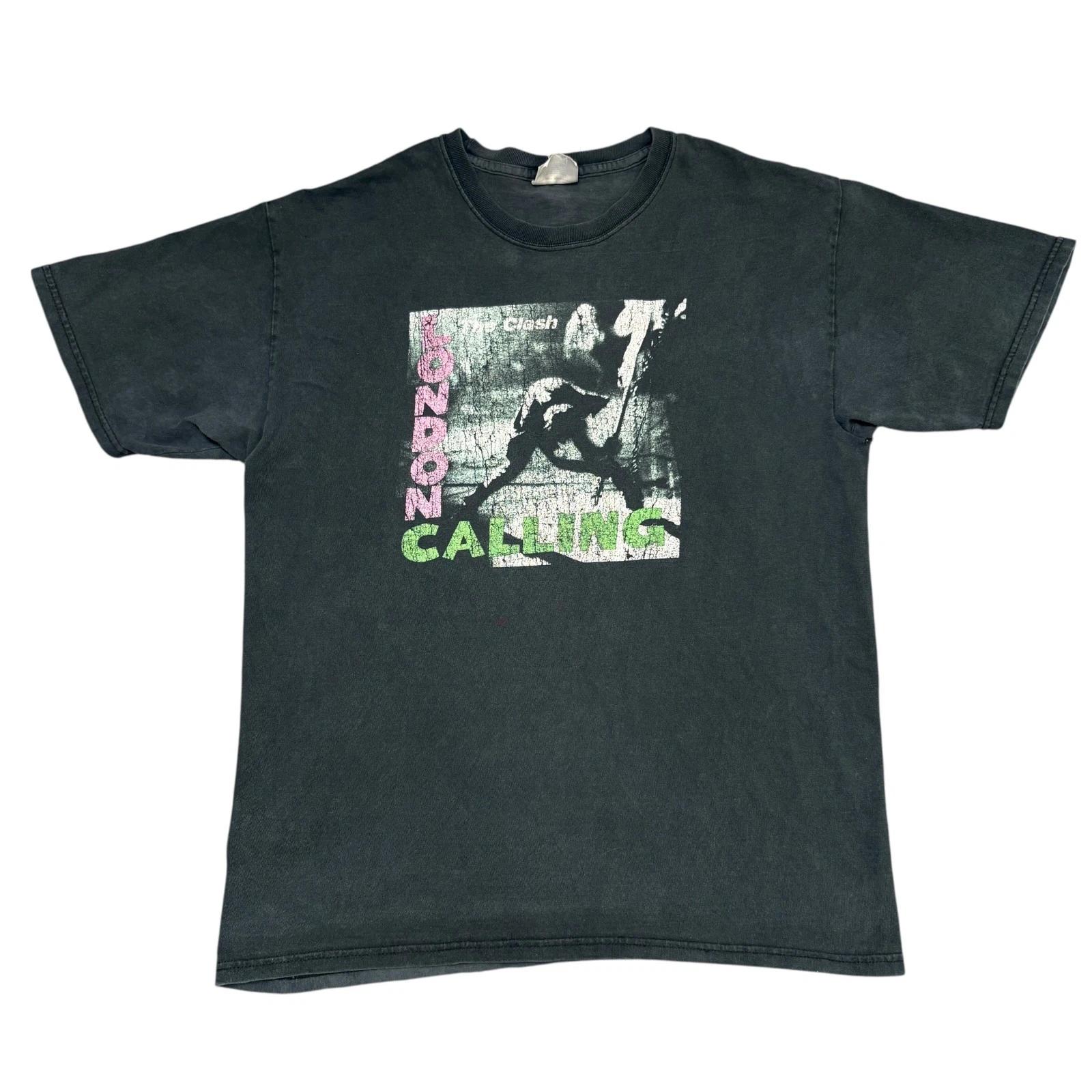 Vintage The Clash Shirt Black Medium Hanes Y2K Tour Concert Punk Rock Band Tee M