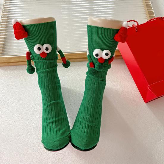 Christmas Cartoon Socks Men Women Stretchy Funny Socks Magnetic Suction 3D Doll Couple Socks for Winter Gift Christmas Parties
