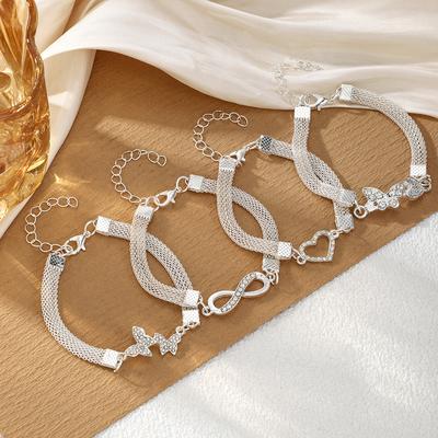 Europe and the United States Hot-selling Unlimited Symbol Diamond Bracelet Creative Retro Alloy Bracelet Butterfly Bracelet Jewelry