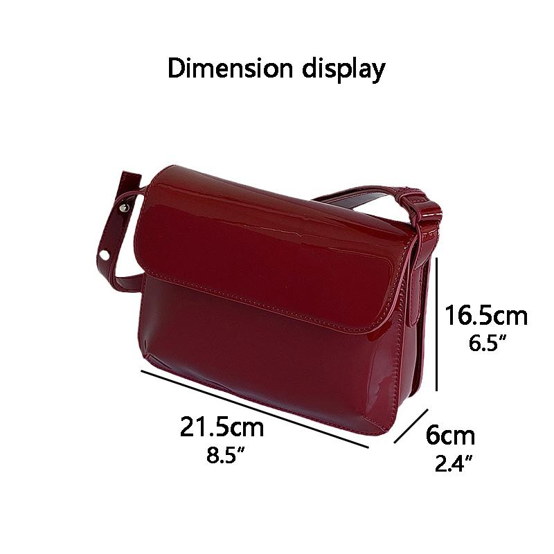 Retro Patent Leather  New Women's Underarm Bag Fashion Small Square Shoulder Messenger Bags Casual All-match Handbags