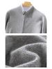 Men's Thick Wool Cardigan - Warm Half-High Collar Knit Sweater for Autumn/Winter