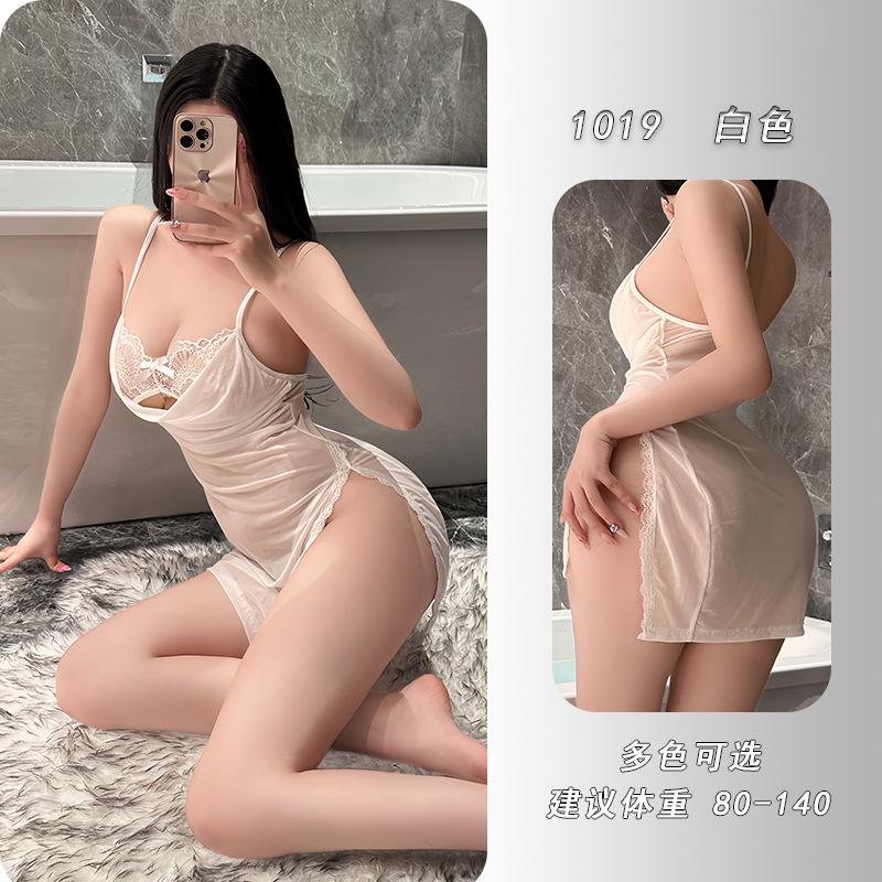 Sexy plus size perspective dating robe sexy sex pajamas pure perspective lace nightdress flirting sex underwear