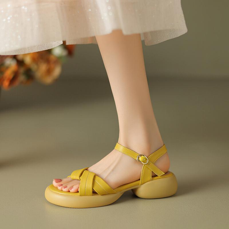 

Новые студенческие сандалии резиновые сандалии на платформе удобные летние сандалии с пряжкой мягкая подошва милые сандалии для студенток 39 жёлтый