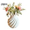 3D Printed Plant Holder Spiral Wave Vase, Minimalist Flower Holder, Decorative Vase for Fresh Stable Wide Base or Dried Flowers, Artistic Desktop
