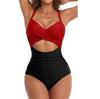 Women's Sexy Hollow Out One-Piece Swimsuit - Backless, Lace-Up Bodycon Bikini