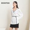 EICHITOO Women's Elegant Two-Piece Lace Long Sleeve Shirt with Belt