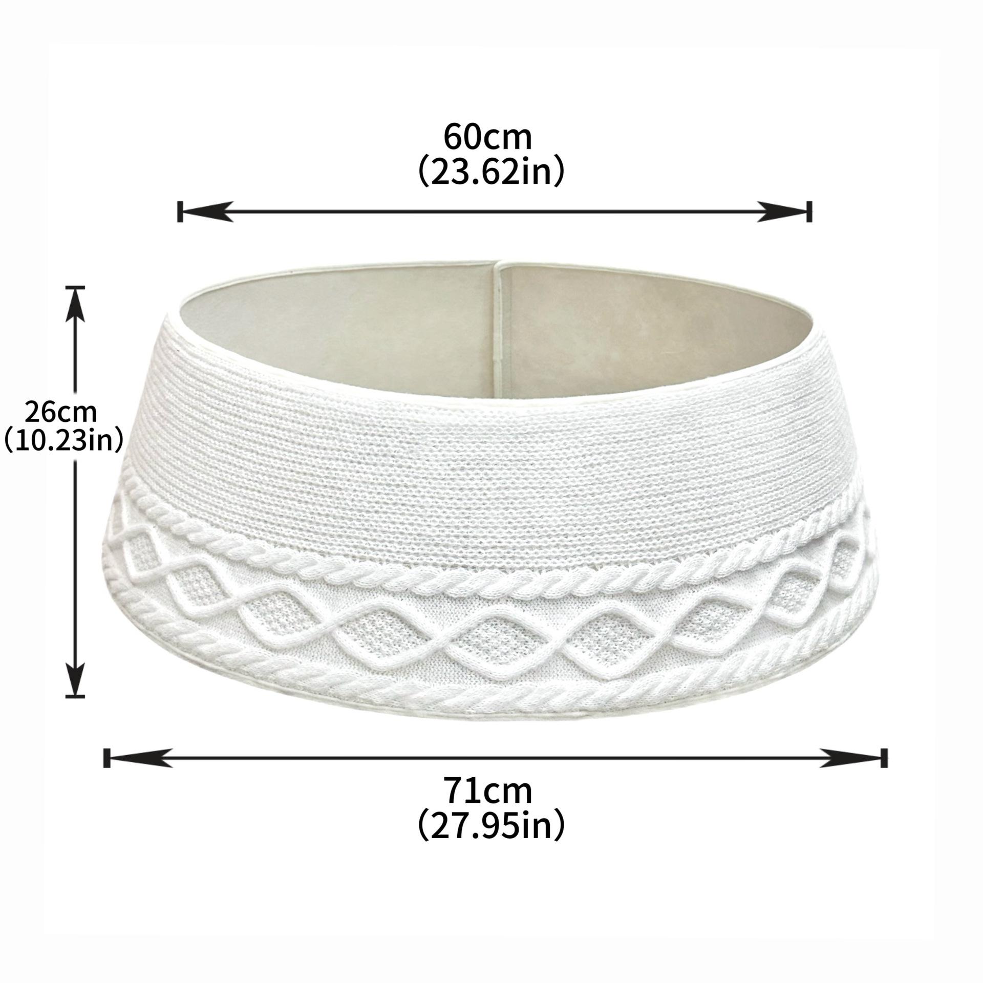 

Round Christmas Tree Skirt Creamy White Modern Christmas Tree Skirt Christmas Tree Stand Cover Soft Knitted Yarn For Living Room білий