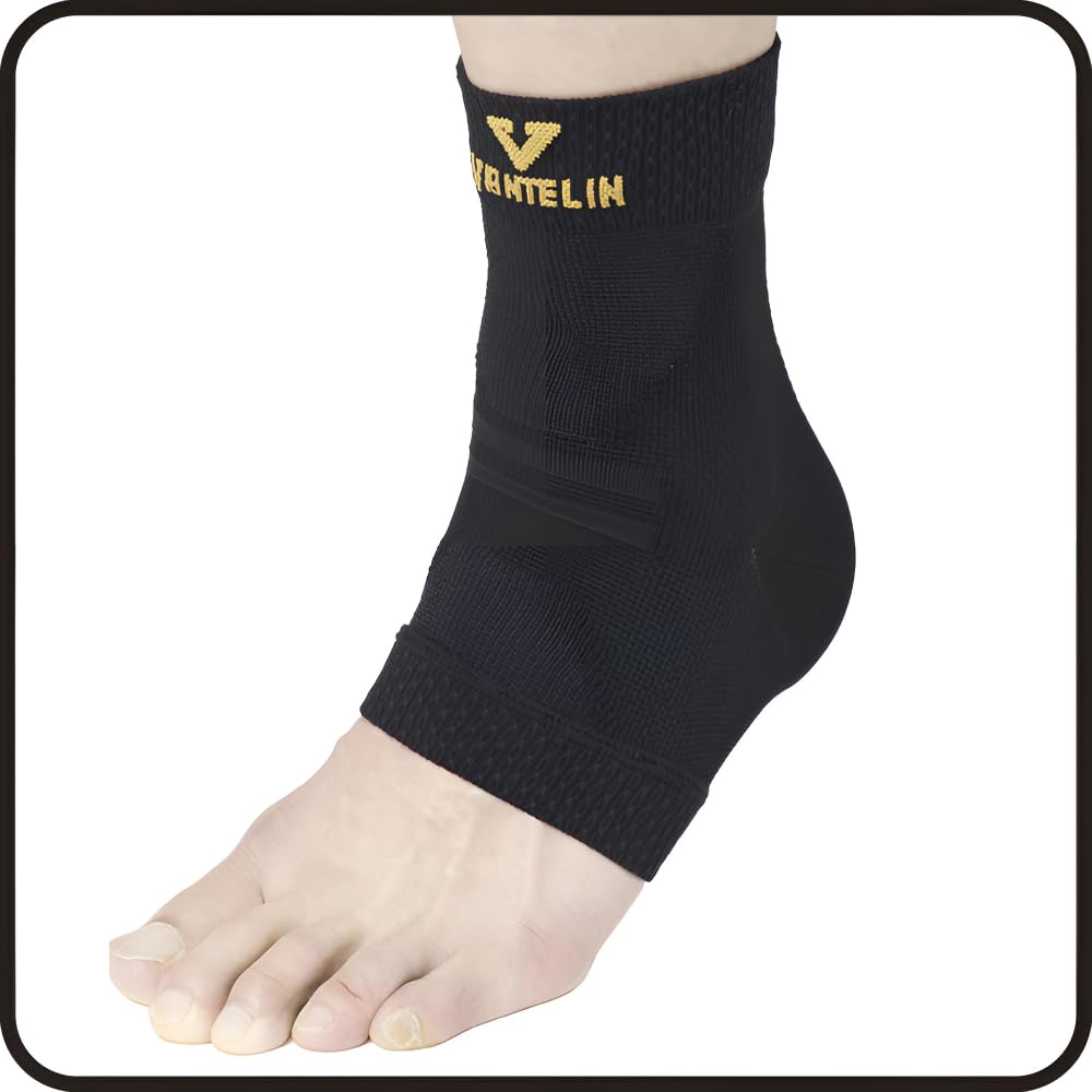 Vantelin Ankle for Both Left and 1 Count Support, Large, Black, Right,