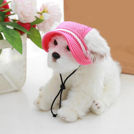 Pet Headwear Super Soft Wide Brim Polyester Dog Cat Outdoor Mesh Sun Hat Pet Sunscreen Cap Pet Supplies