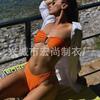 Big chest U-shaped gathering split bikini sexy plus size swimsuit premium big name swimsuit bikini