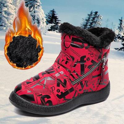 Bottes de Neige Chaussures d'Hiver Femmes Mode Double Fermeture Éclair Plus Peluche Chaud Imperméable Bottines Cheville Dames Chaussures Confortables Botas Mujer