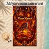 Fox Theme Soft Beach Towel Personalized Custom Name Text Towel Portable for Beach Pool Travel