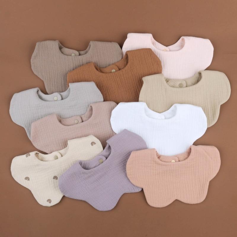 2PCS Baby Drooling Bib Burp Cloth for 0-24 Months Infants Cotton Saliva Towel Unisex Breathable Baby Bibs for Newborn