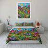 Colorful Village And Sunshine Cartoon Print Soft Comfortable Duvet Cover Bedding Set Included 1*Duvet Cover  2*Pillowcases