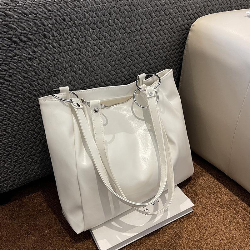 Borsa a tracolla quadrata con fibbia magnetica tinta unita da donna, per il tempo libero, in PU, con tracolla inclinata, grande capacità
