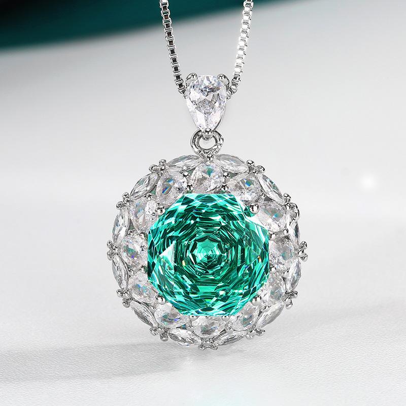 Jewelry Copper Bottom Gold-Plated Millennium Chepala Green Temperament Set Heroine Stone 12Mm