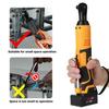 42V 200N.m chave elétrica sem fio catraca andaime chave de ângulo reto 3/8 com 2 baterias ferramenta elétrica recarregável