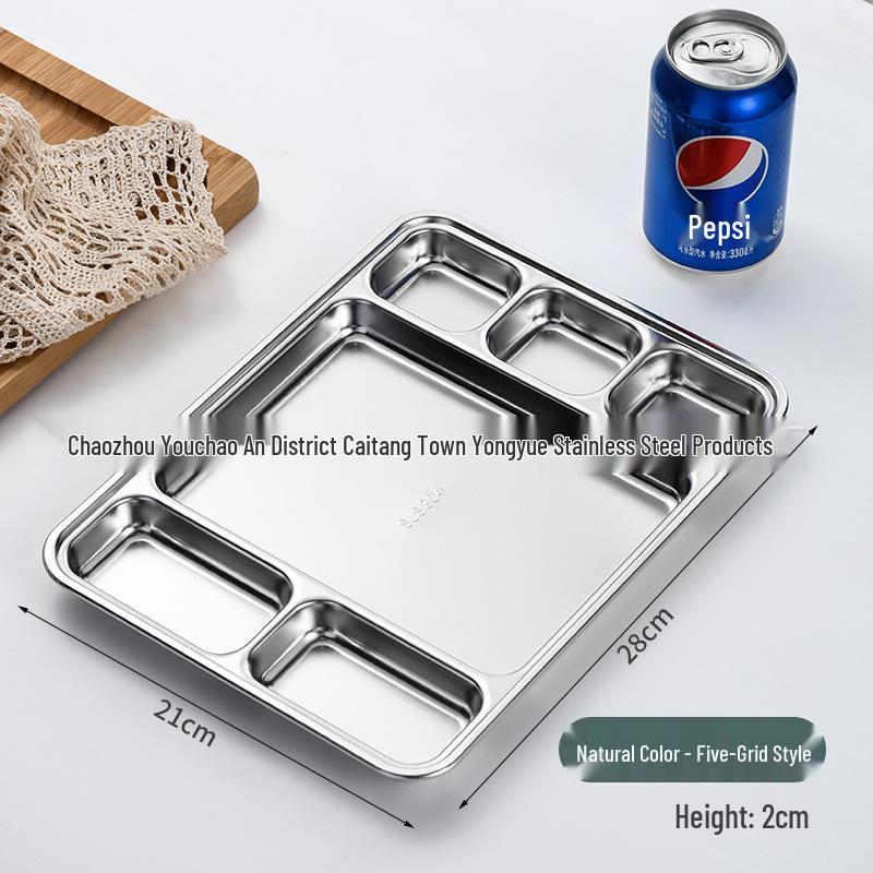 Korean Style 304 Stainless Steel Multi-purpose Compartment Plate