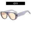 Fashion New Retro Oval Large Frame Sunglasses Wide Leg Jelly Color Personalized Design UV Resistant Sunglasses Female