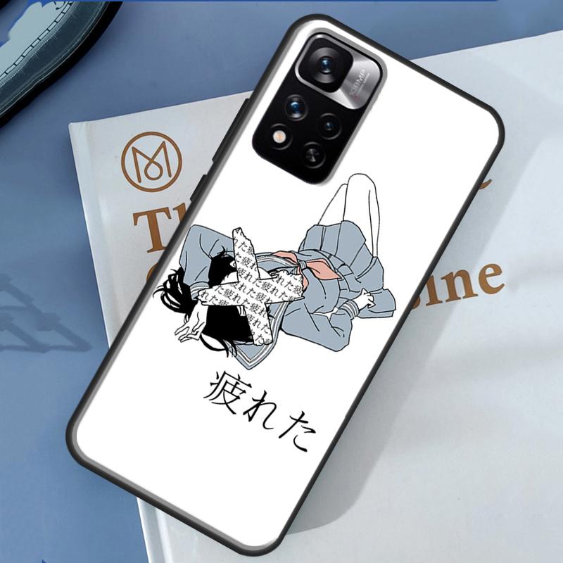 Sad Japanese Anime Case For Xiaomi Redmi Note 14 13 11 9 10 12 Pro 9S 10S 11S 12S Redmi 10C 12C 13C 14C Cover