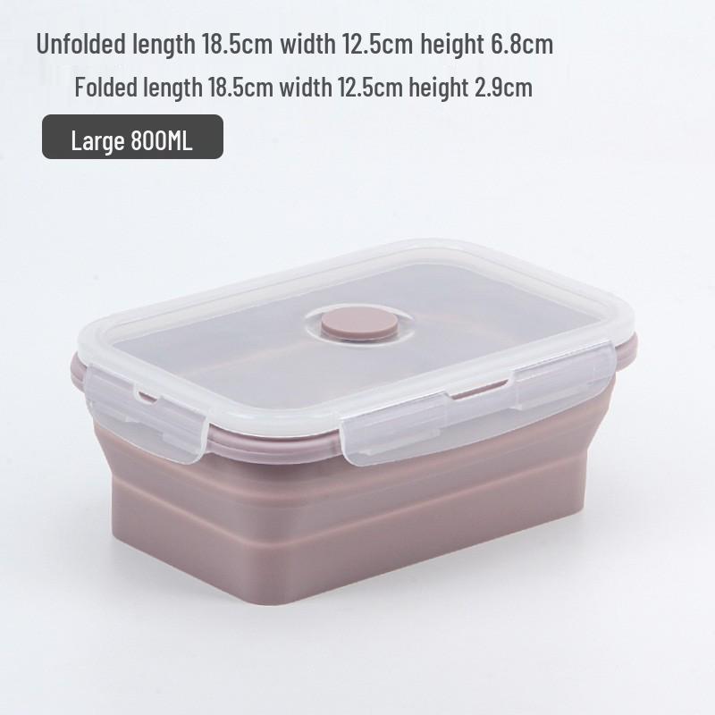 Collapsible Silicone Lunch Box Set: Microwave Steaming, Fresh-Keeping, 4-Piece Bento for Office & Picnic