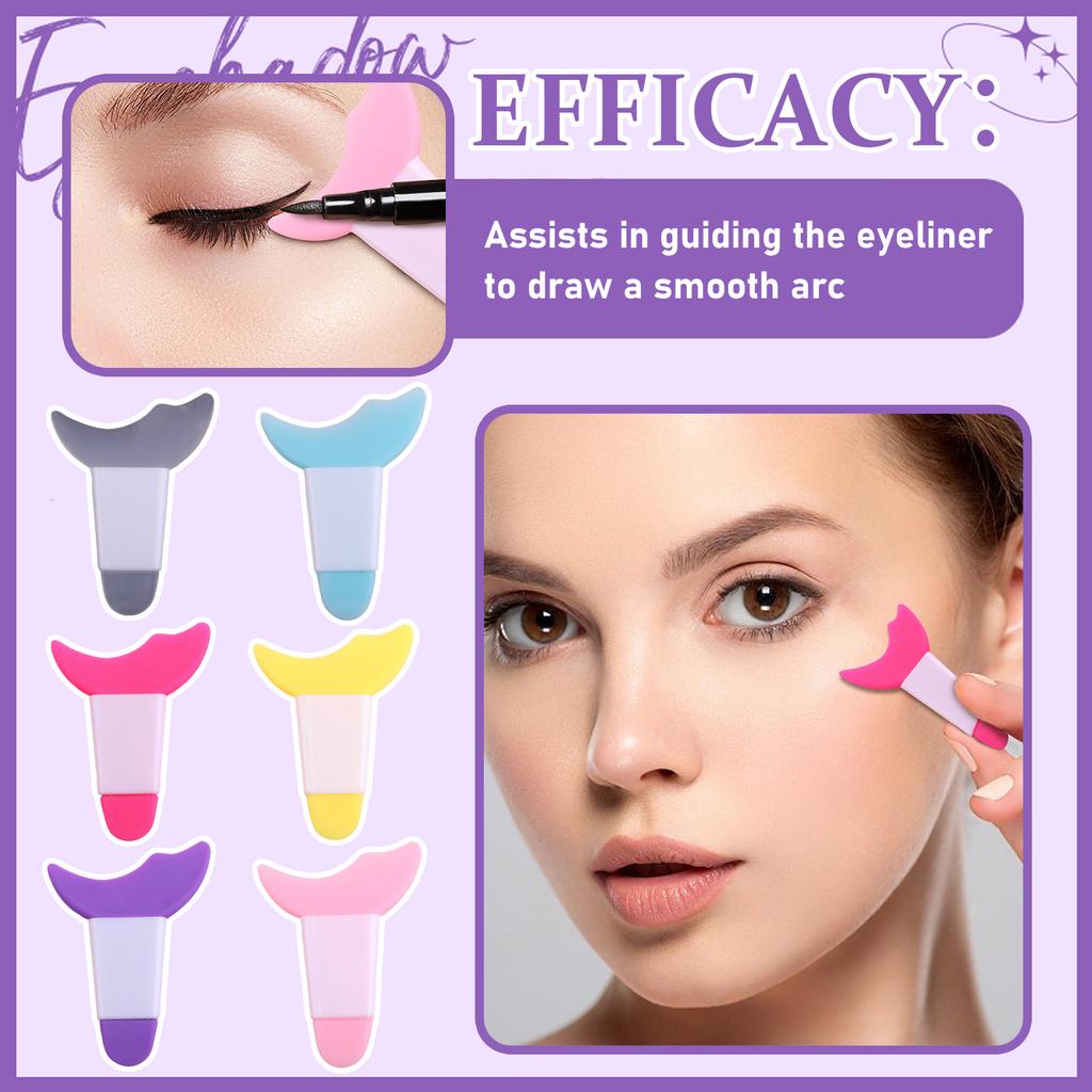 Eye Makeup Assistant Long Handle Baffle Easy To Clean Lower Eyelid Brush Multifunctional Silicone Crescent