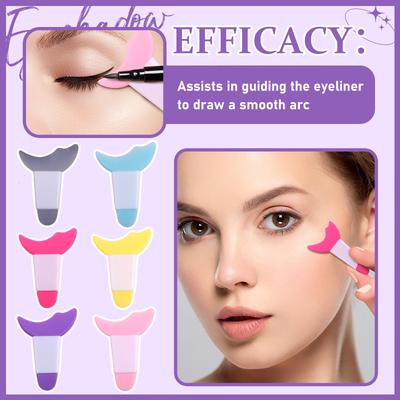 Eye Makeup Assistant Long Handle Baffle Easy To Clean Lower Eyelid Brush Multifunctional Silicone Crescent