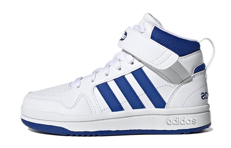 

Adidas Neo Postmove Synthetic Leather Abrasion Resistant Mid top Children s Basketball Shoes White Kids GW0456 28